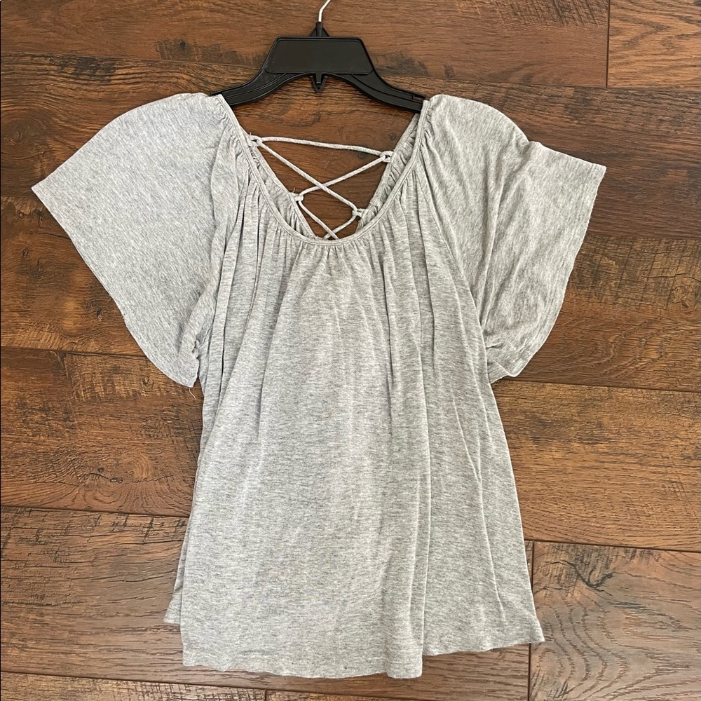 Gray Flowy Top